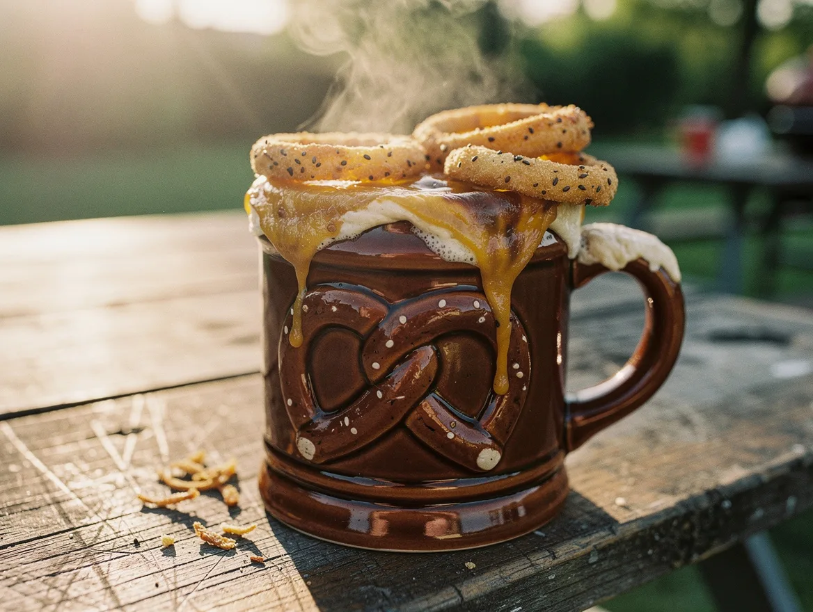 Ceramic German Mug with Onions and Breading