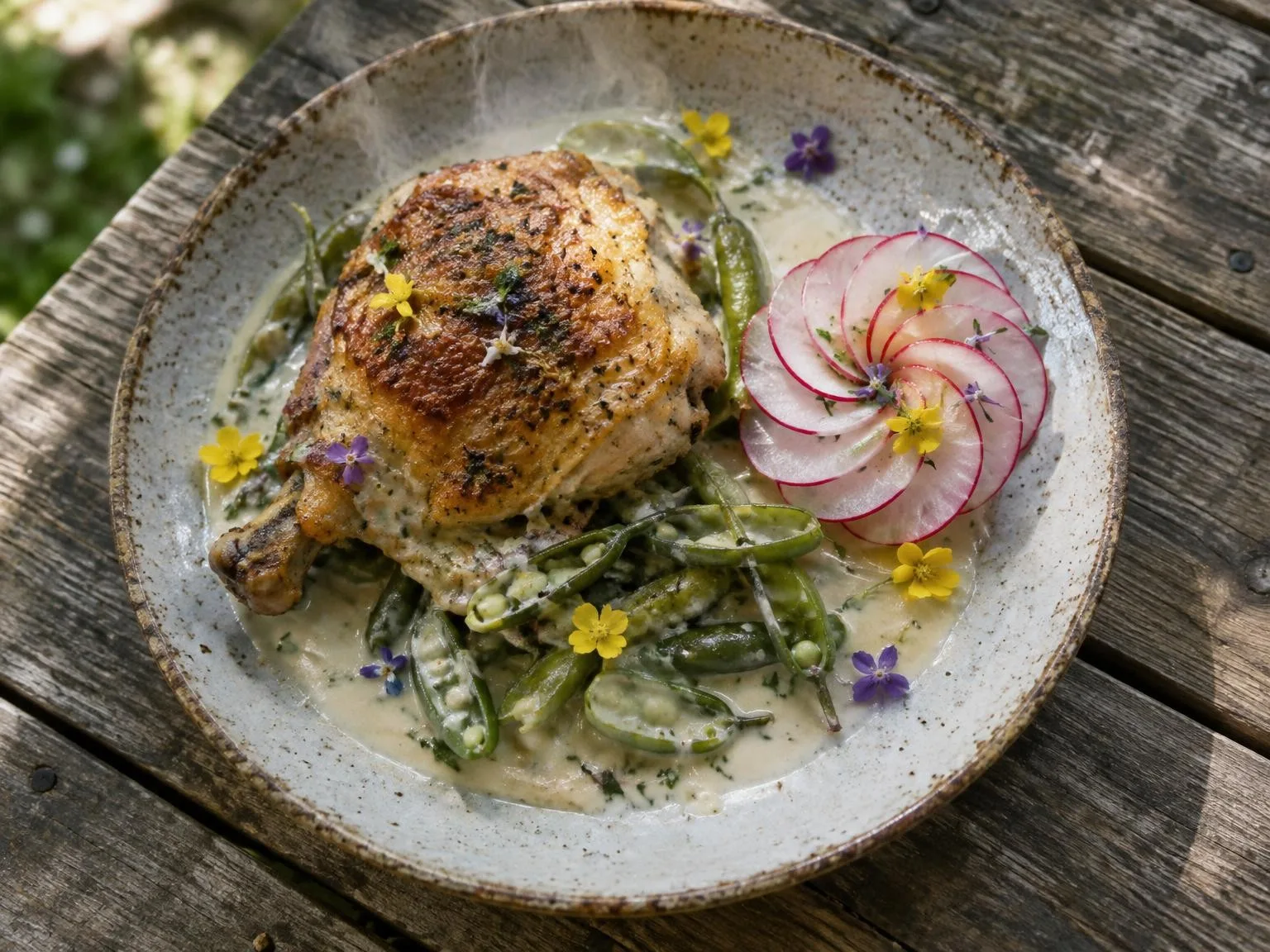 Apocynaceous Chicken, Milkweed and Milk Sauce